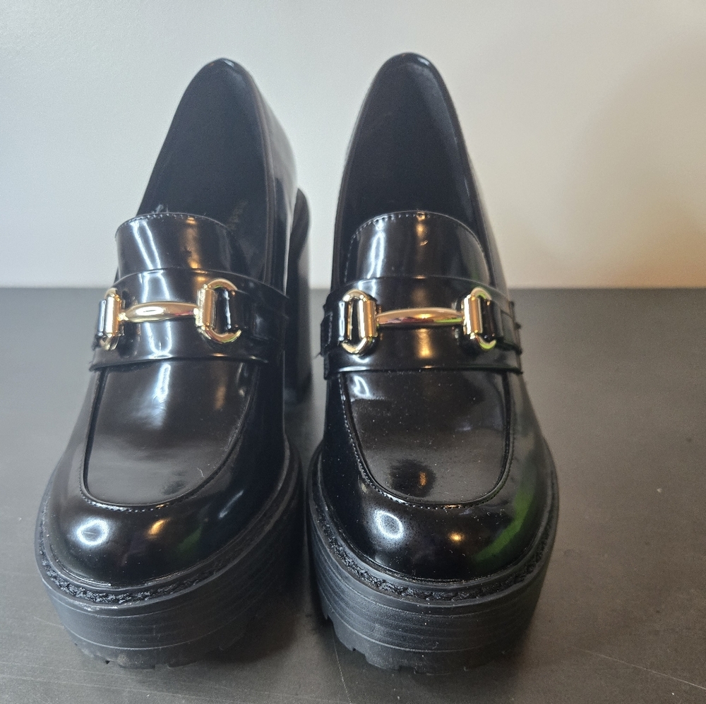 Black Madden Girl Lug sole Block heel loafer (13)